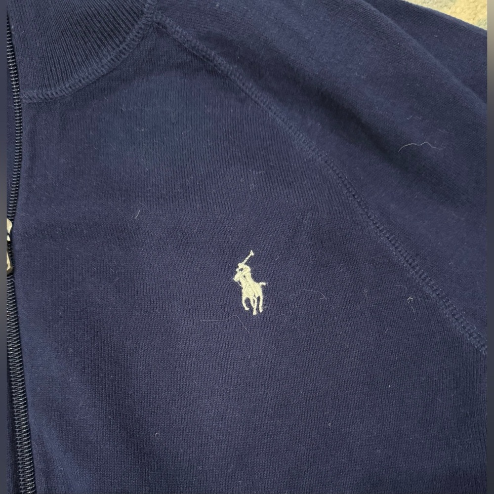 Polo by Ralph Lauren Navy Zip Up Sweater - Picture 3 of 6